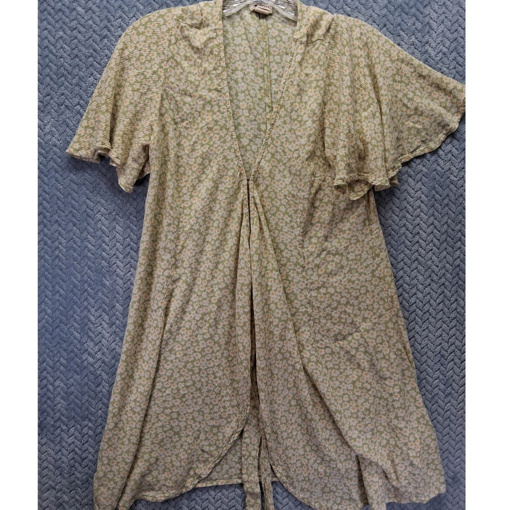 Billabong Hippie Floral Short Sleeve Boho Hook Eye Closure Viscose Womens M